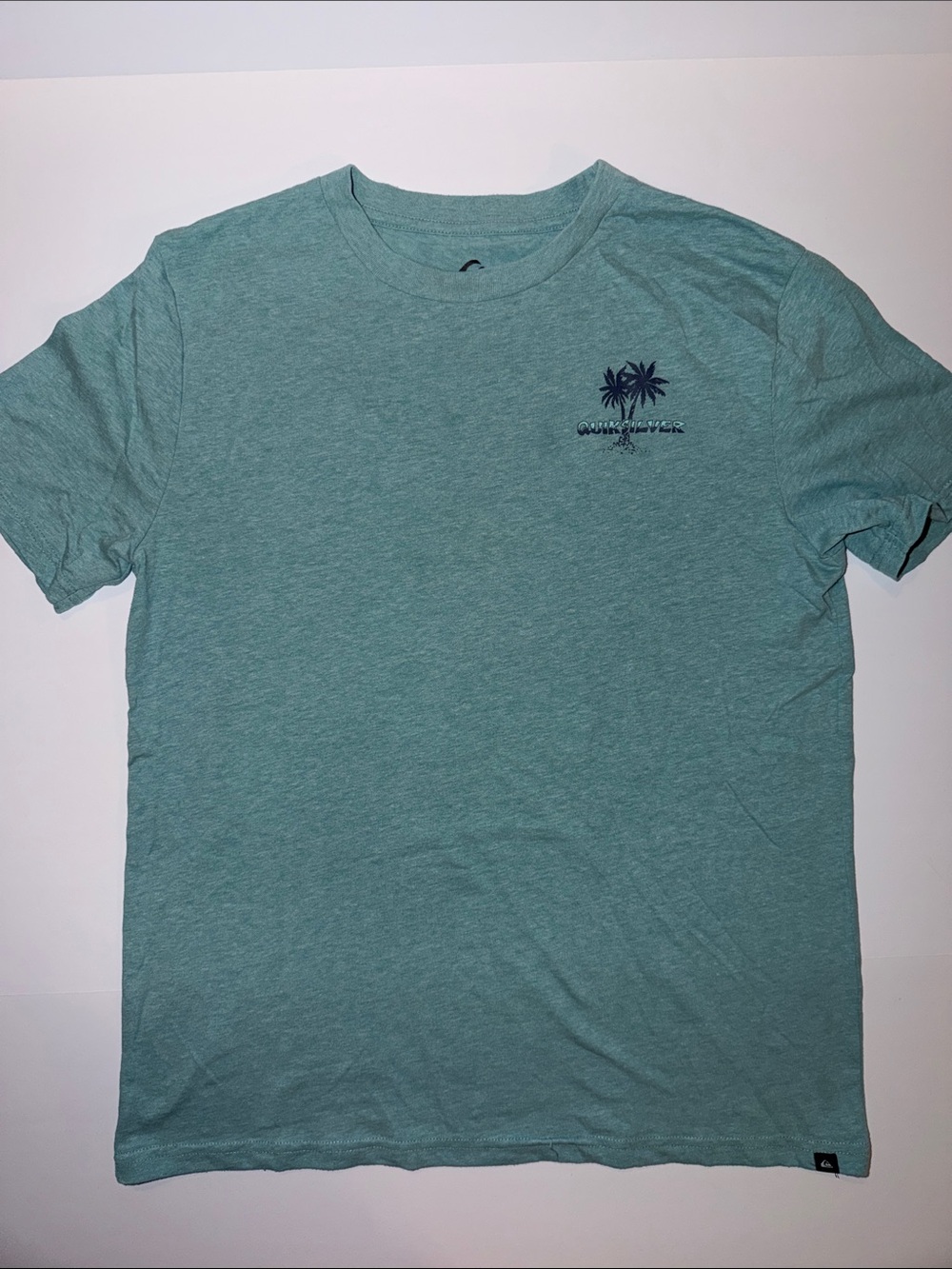 Quiksilver Heather Teal Short Sleeve Tee with Palm Logo - XL (18/20)